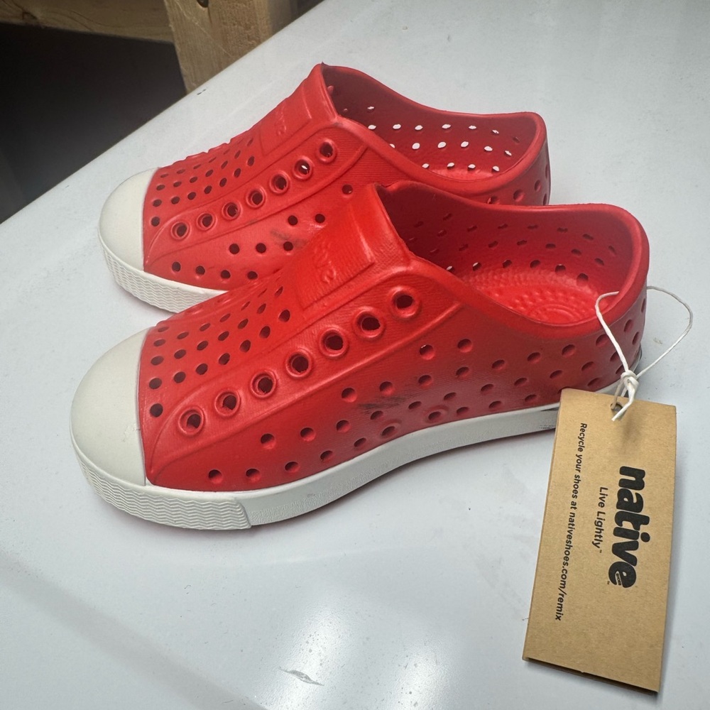 Native Kids Red and White Sneakers